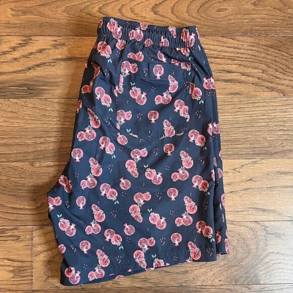 Wallin & Bros Pomegranate Print Swim Trunks Mens Drawstring Casual Shorts - Picture 9 of 12